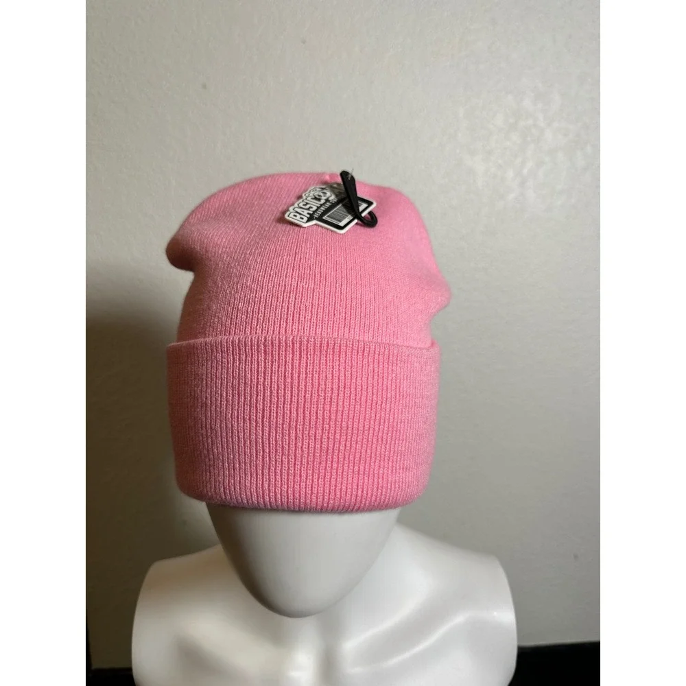 Basics Pink Money Dont Sleep Embroidered Cuffed Beanie Knit Hat Streetwear NEW